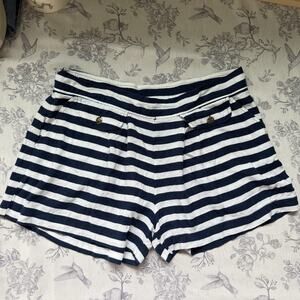 Escapada Shorts Women’s Size Large Blue White Stripe Sailor Beachy Nautical